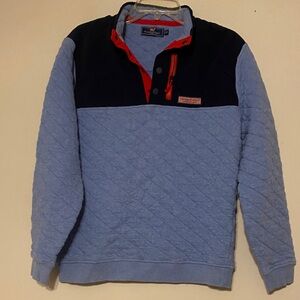 Vineyard Vines Blue and Red Quilted Sweatshirt